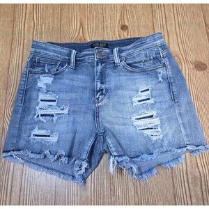 Judy Blue Los Angeles Distressed Denim Jean Cut-Off Shorts Sz 9